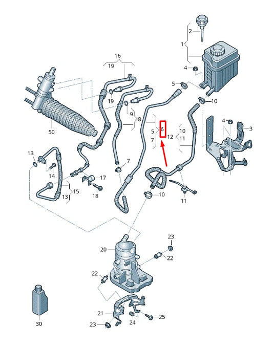 NEW VW TOUAREG 7P POWER STEERING RETURN HOSE 7P0422891J