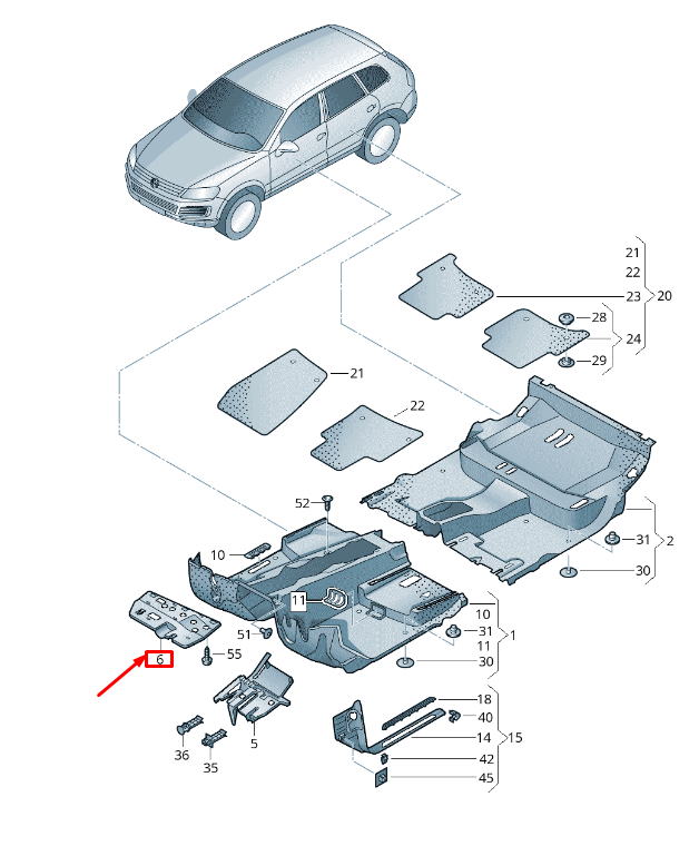 NEW VW TOUAREG 7P MK2 UNDER DASHBOARD RIGHT COVER RHD 7P28630829B9 ORIGINAL