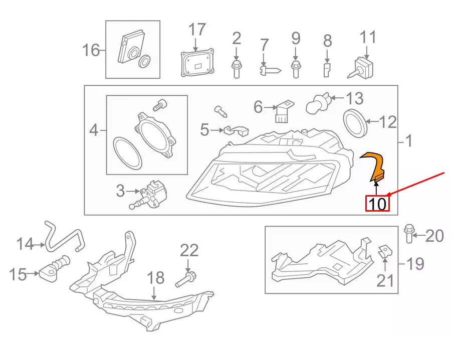 NEW AUDI A4 8K B8 LEFT HEADLIGHT SIDE SEAL FRAME 8K0941191