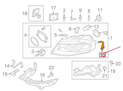 NEW AUDI A4 8K B8 LEFT HEADLIGHT SIDE SEAL FRAME 8K0941191