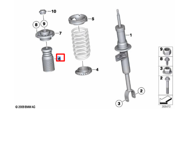 new bmw 5 touring f11 front additional shock absorber assy 31336784102 original
