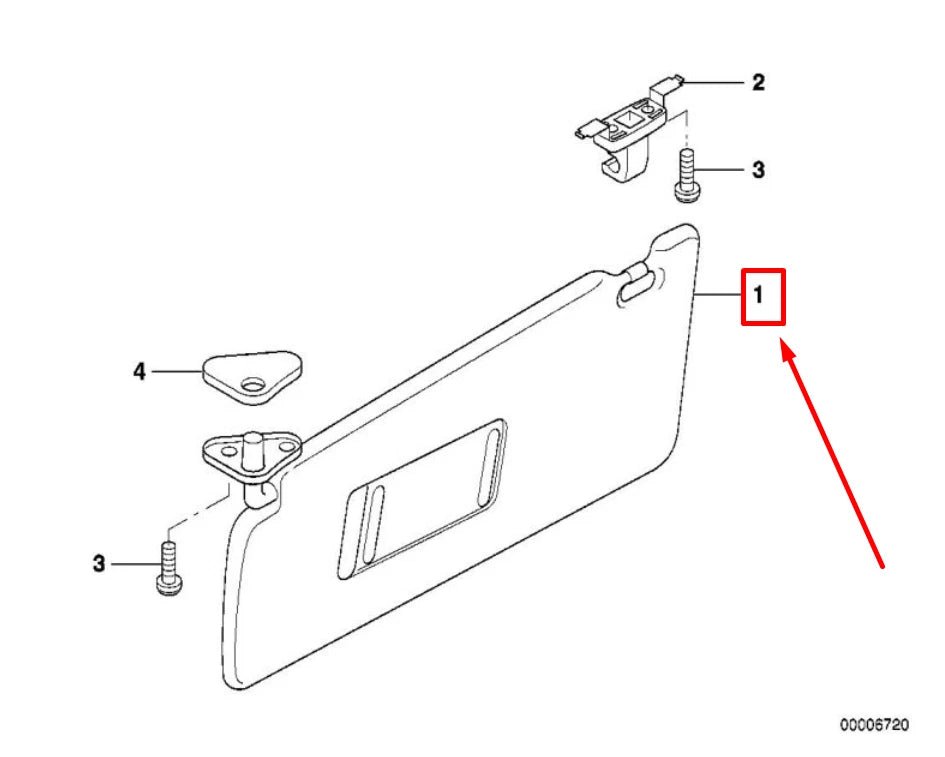 NEW BMW 5 E39 FRONT RIGHT SUN VISOR 8242548 51168242548 ORIGINAL