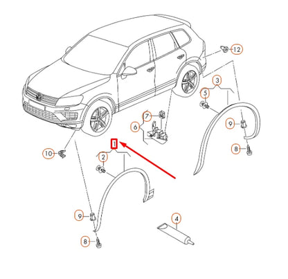 NEW VW TOUAREG 7P FRONT RIGHT WHEEL ARCH TRIM COVER 7P6853718FGRU ORIGINAL