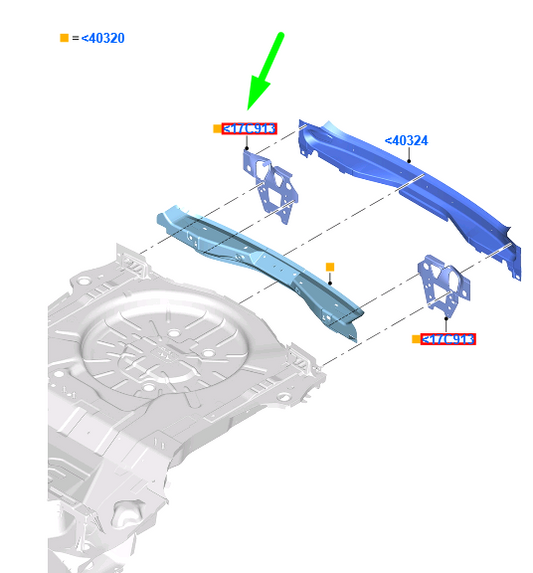 new ford kuga mk2 c520 rear bumper bar right reinforcement 5164060 original