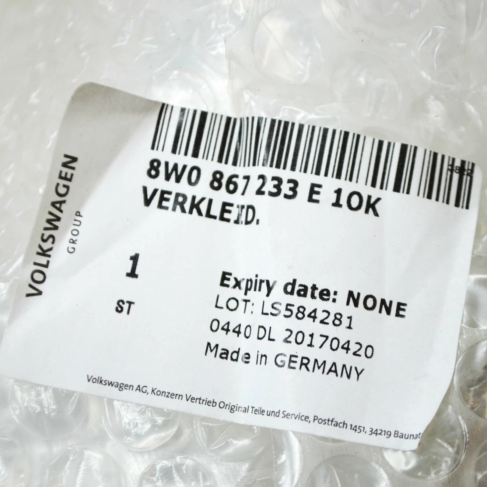 NEW AUDI A4 B9 LEFT UPPER BODY A-PILLAR TRIM PANEL 8W0867233E1OK