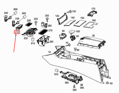 new mercedes-benz cls c218 center console ashtray insert a2188100030 original