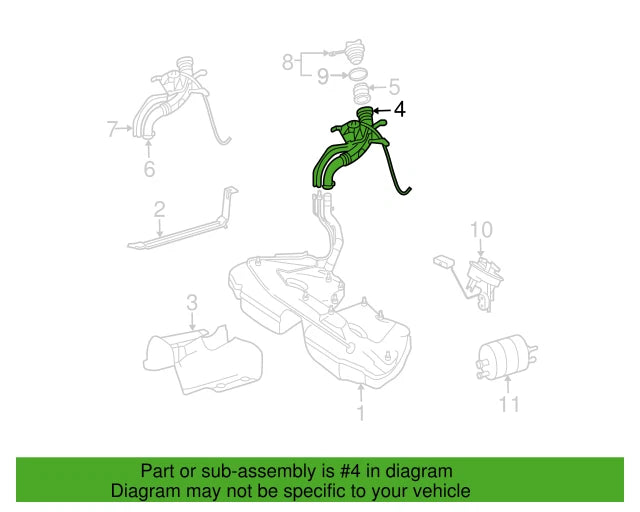NEW MERCEDES-BENZ CLK 350 550 500 FUEL FILLER NECK ASSEMBLY A2094700320