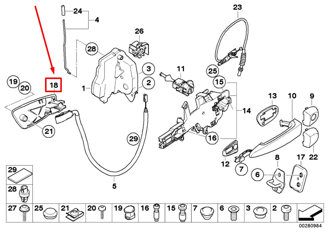 NEW BMW 3 E90 LEFT FRONT INTERIOR OPENING HANDLE 51417144545 7144545 ORIGINAL