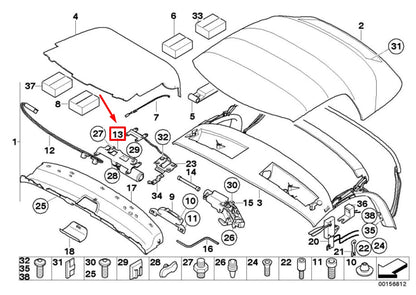 NEW BMW Z4 ROADSTER E85 CONVERTIBLE TOP LOCKING MOTOR 54347043869 7043869