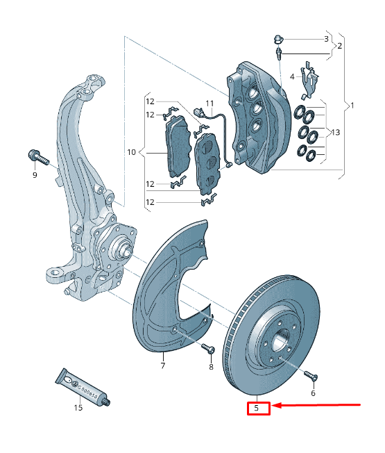 new audi a8 4n front brake disc 4m0615301bf original