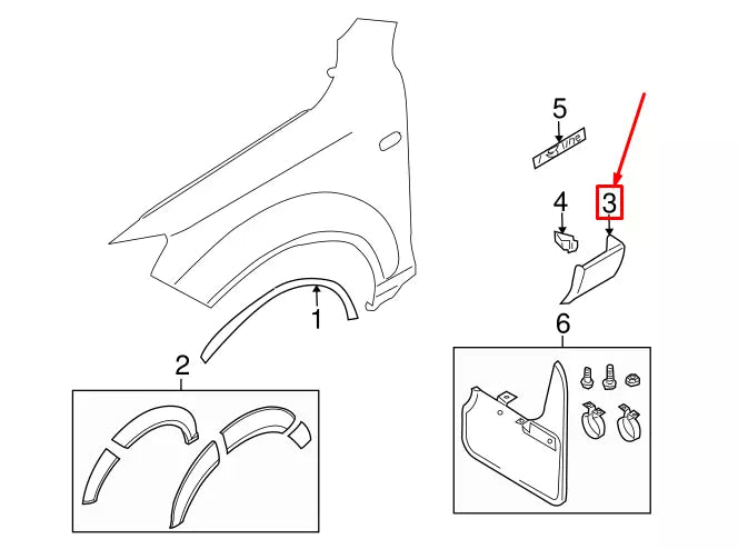 NEW AUDI Q7 4L FRONT LEFT LOWER FENDER MOLDING 4L0854959BGRU ORIGINAL