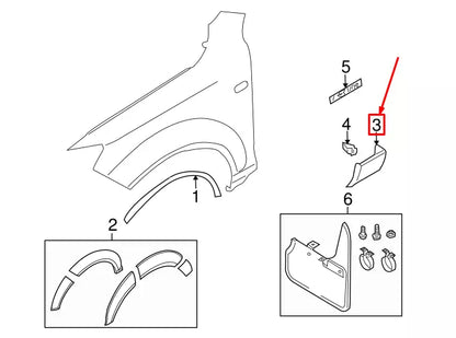 NEW AUDI Q7 4L FRONT LEFT LOWER FENDER MOLDING 4L0854959BGRU ORIGINAL