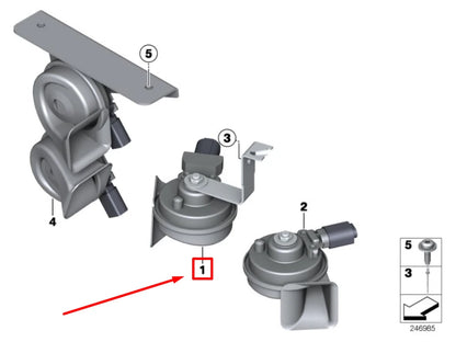 NEW BMW 2 COUPE F22, F87 LOW PITCH HORN SIGNAL 7850337 61337850337 ORIGINAL