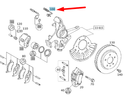 NEW MERCEDES-BENZ ML W163 FRONT BRAKE PAD WEAR SENSOR A2025400717 ORIGINAL