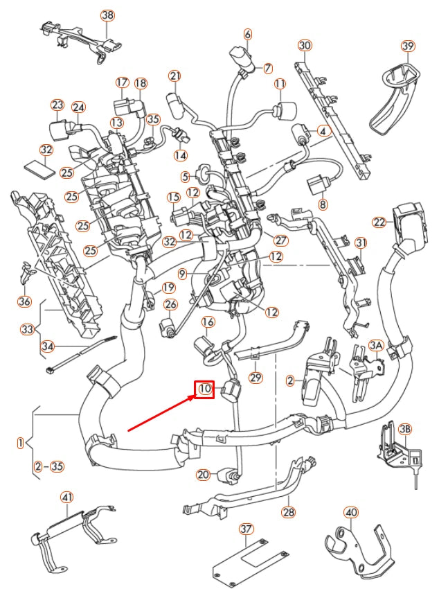 NEW AUDI A1 MK1 3-PIN ENGINE WIRING FLAT CONTACT HOUSING 1J0973703B ORIGINAL