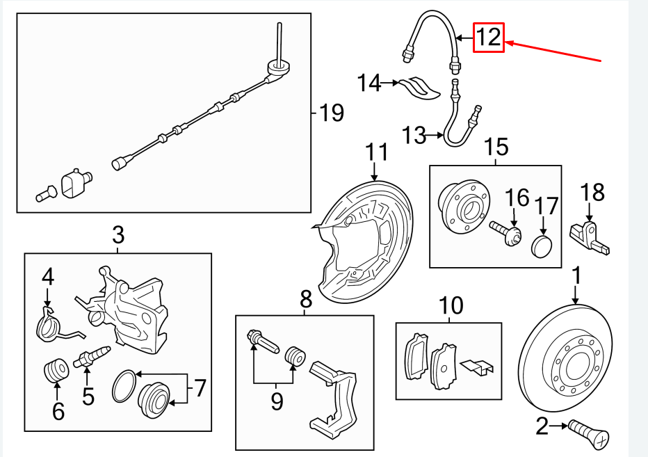 NEW VW BEETLE 5C1 REAR BRAKE HOSE 5C0611775E ORIGINAL