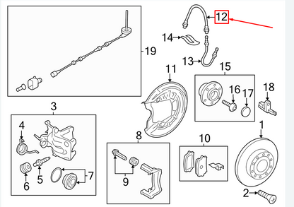 NEW VW BEETLE 5C1 REAR BRAKE HOSE 5C0611775E ORIGINAL