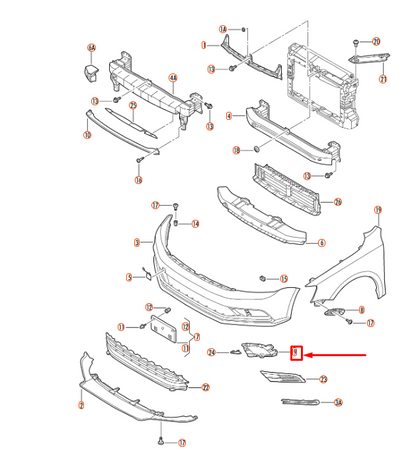 NEW VW JETTA A6 FRONT RIGHT FOG LIGHT HOUSING 5C6807262 ORIGINAL