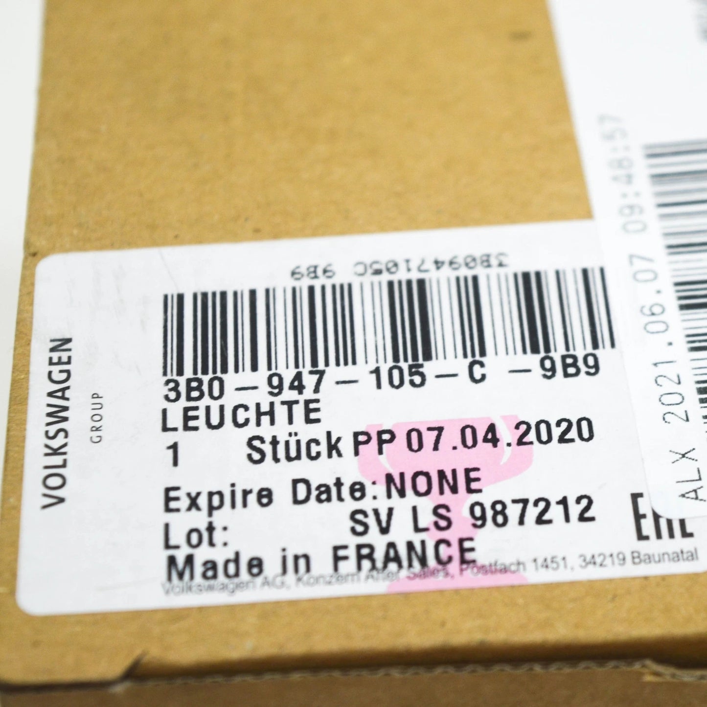 NEW VOLKSWAGEN AMAROK FRONT ROOF INTERIOR LIGHTING 3B0947105C9B9 ORIGINAL