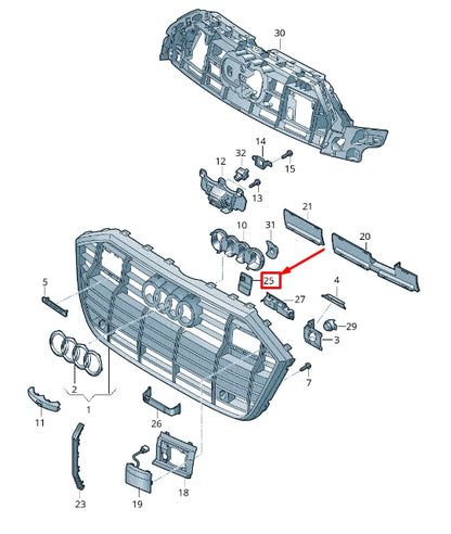 NEW AUDI A6 4A C8 RIGHT RADIATOR GRILLE ADAPTER 4K0807530A