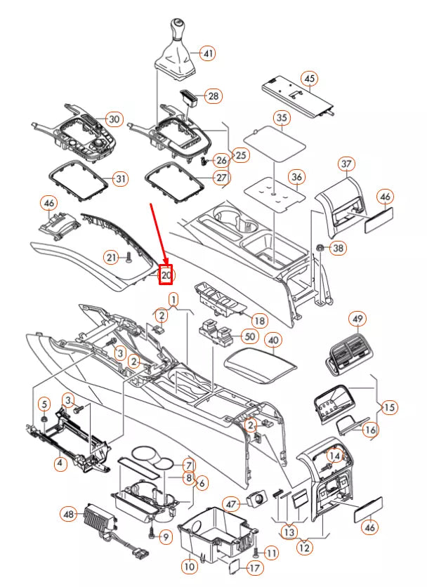 NEW AUDI A4 B8 CENTER CONSOLE COVER TRIM 8K0863305M7V7 ORIGINAL