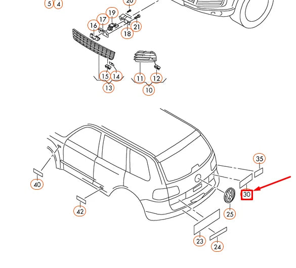 NEW VOLKSWAGEN TOUAREG 7P V8 REAR NAMEPLATE LETTERING BADGE 7P6853675739