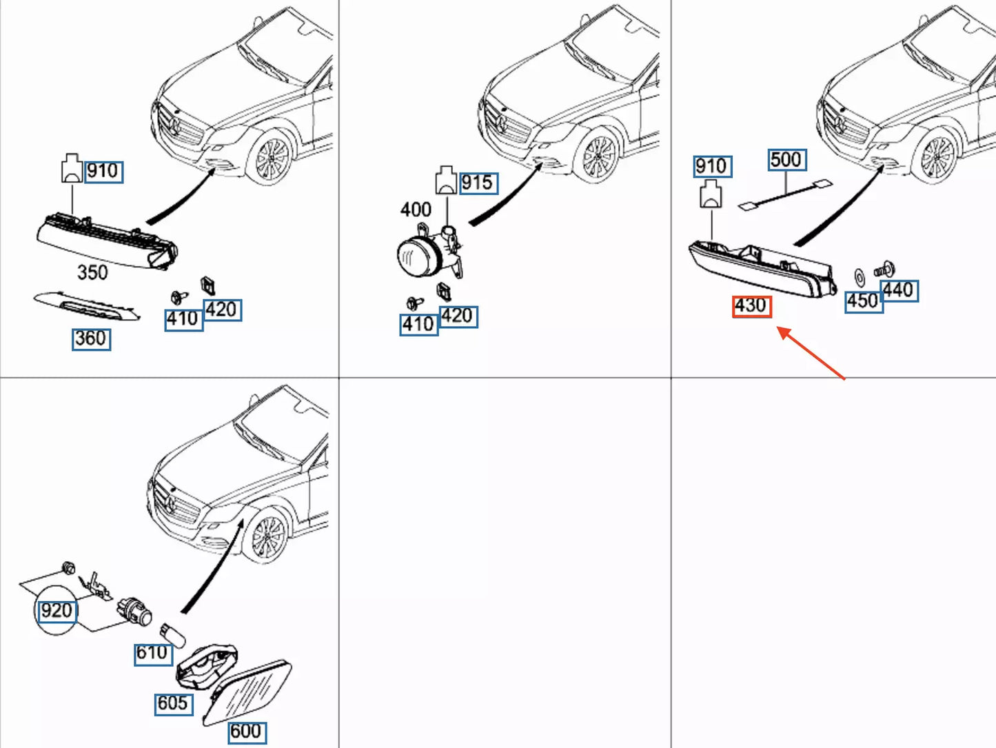 NEW MERCEDES-BENZ CLS C218 FRONT RIGHT DRL LIGHT A218820025664