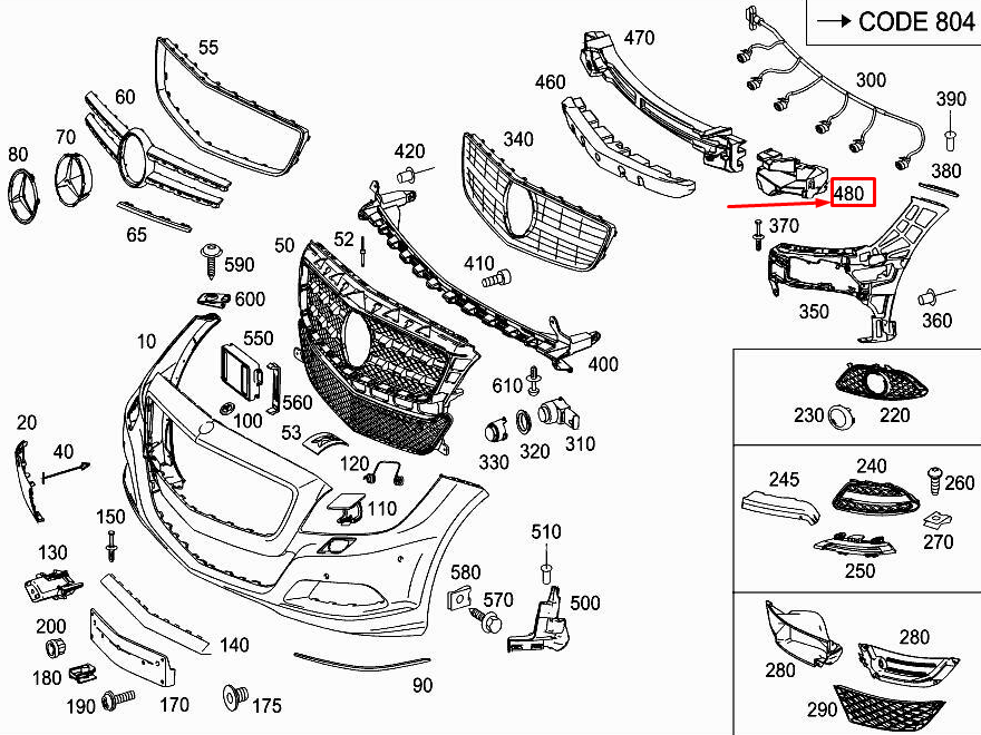 new mercedes-benz cls c218 front left bumper impact absorber a2188851737
