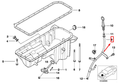 NEW BMW Z3 COUPE E36 ENGINE OIL GUIDE TUBE 11431437140 1437140 ORIGINAL
