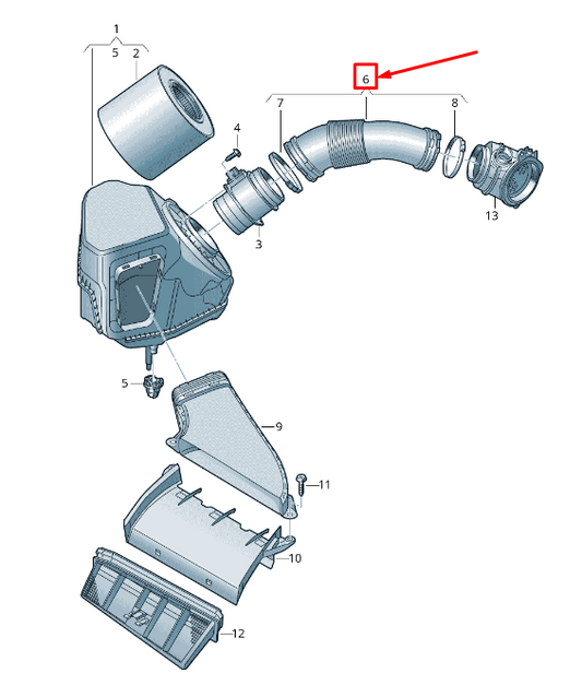 new audi a6 c8 engine air intake hose 059129616d original