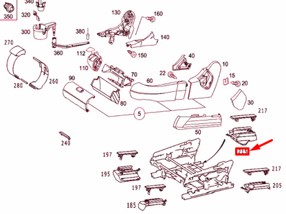 NEW MBS W220 FRONT LEFT SEAT INSIDE REAR COVER A22091925207E94 ORIGINAL