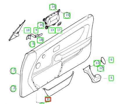 new bmw 3 compact e36 front left door pocket 51478190327 8190327 original