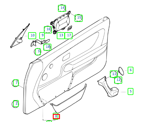 new bmw 3 compact e36 front left door pocket 51478190327 8190327 original