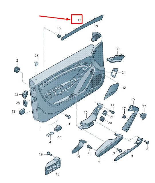 NEW AUDI A5 8T FRONT LEFT DOOR PANEL TRIM INSERT 8T0867409TU4 ORIGINAL