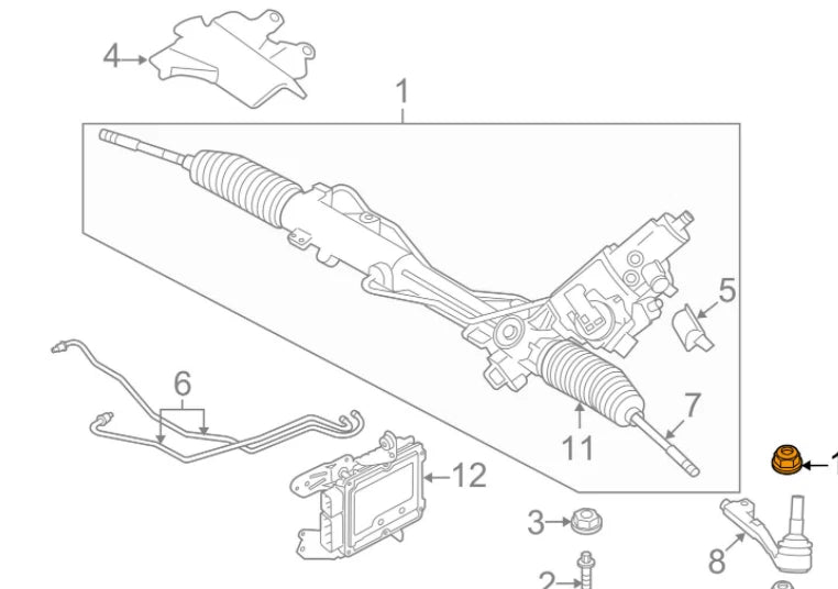 NEW BMW 1 F21 STEERING GEAR-OUTER TIE ROD NUT 33306787062 ORIGINAL