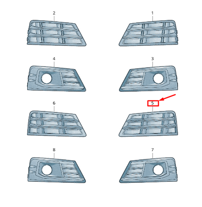 new audi a4 avant b9 front left bumper air guide grille 8w0807681rsqf original