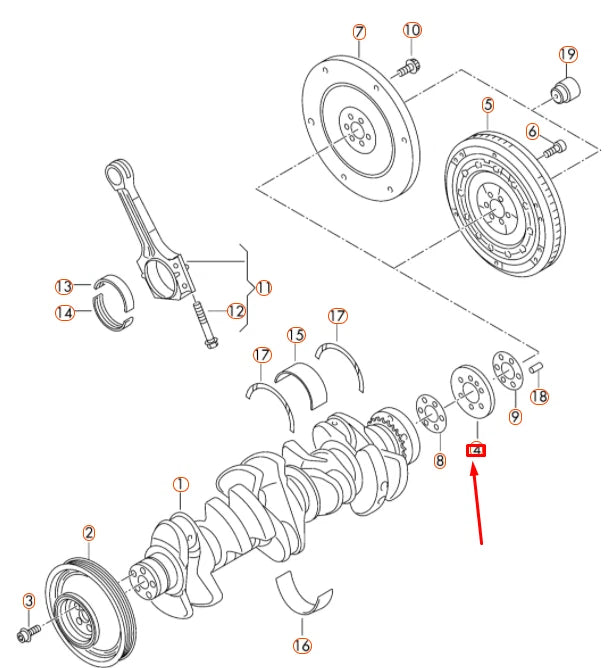 NEW AUDI RSQ3 8U CRANKSHAFT IMPULSE ROTOR 07K105189B