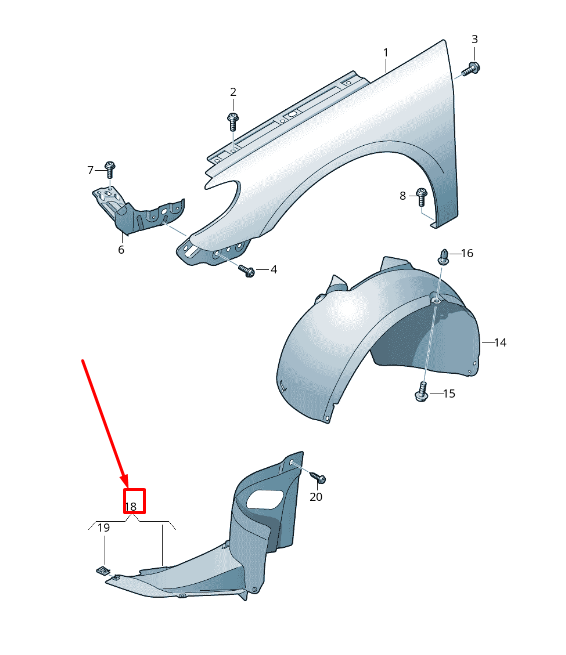 new vw cc 35 front left wheel housing liner 3c8805911e original