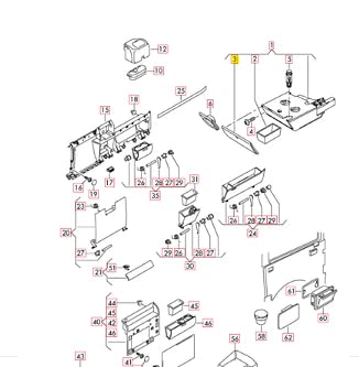 NEW VW TRANSPORTER T5 FRONT DASH ASHTRAY COVER TRIM RHD 7H2857325A71N ORIGINAL