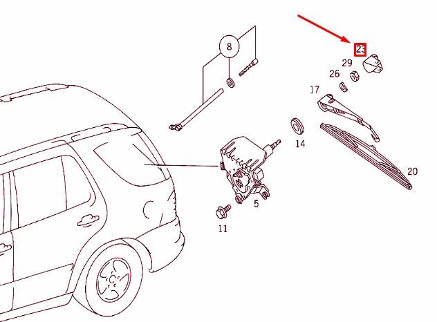 NEW MERCEDES-BENZ ML W163 REAR PANEL DOOR WIPER COVER A2108240149 ORIGINAL