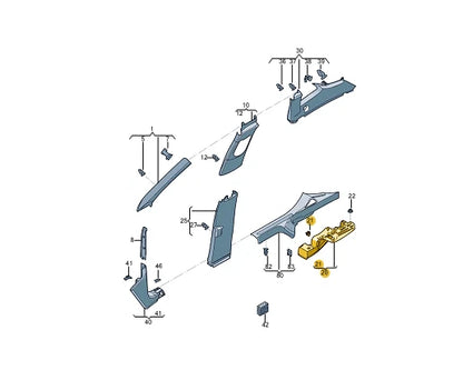 NEW VOLKSWAGEN TIGUAN AD1 RIGHT A-PILLAR TRIM BRACKET 5NL853232