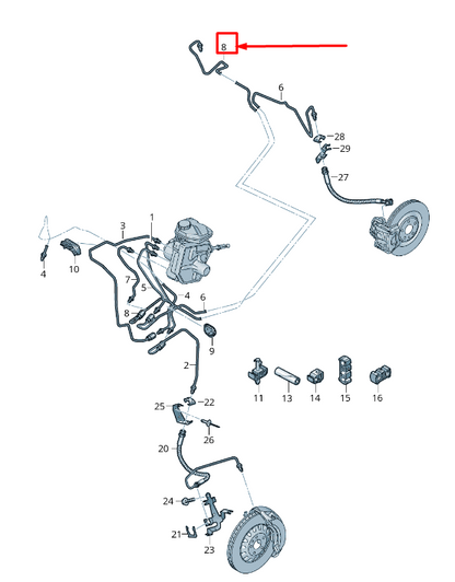new audi e-tron gen rear right brake line 4ke614742d original
