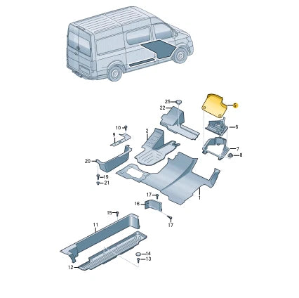 NEW VW CRAFTER SZ FLOOR STORAGE COMPARTMENT LID RHD 7C2863761ANA2 ORIGINAL