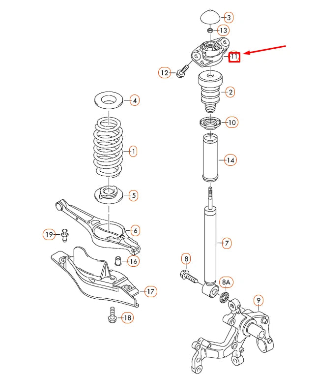 NEW AUDI A3 8P REAR SHOCK ABSORBER BEARING 1K0513353R ORIGINAL