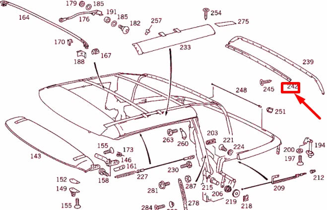 NEW MERCEDES-BENZ SL R129 REAR BOW DAMPER A1297740261 ORIGINAL