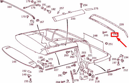 NEW MERCEDES-BENZ SL R129 REAR BOW DAMPER A1297740261 ORIGINAL