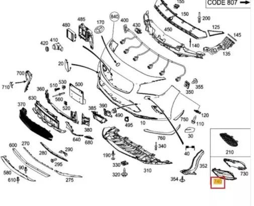 NEW MB CLA C117 FRONT BUMPER GRILLE SET A1178857600 A1178857500 ORIGINAL