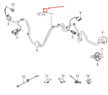 NEW AUDI Q7 4M TOW HITCH WIRING HARNESS 4M0971124H