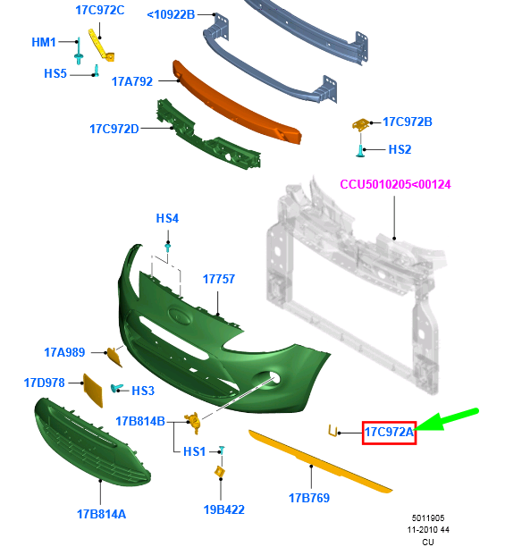 new ford ka mk2 front right bumper mounting bracket 1553447 original