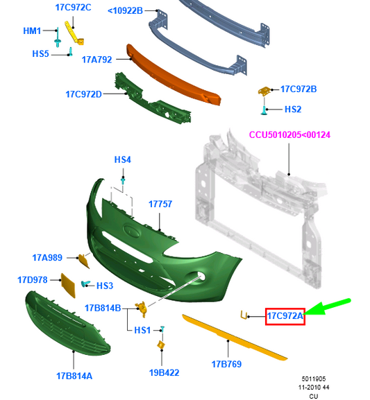 new ford ka mk2 front right bumper mounting bracket 1553447 original